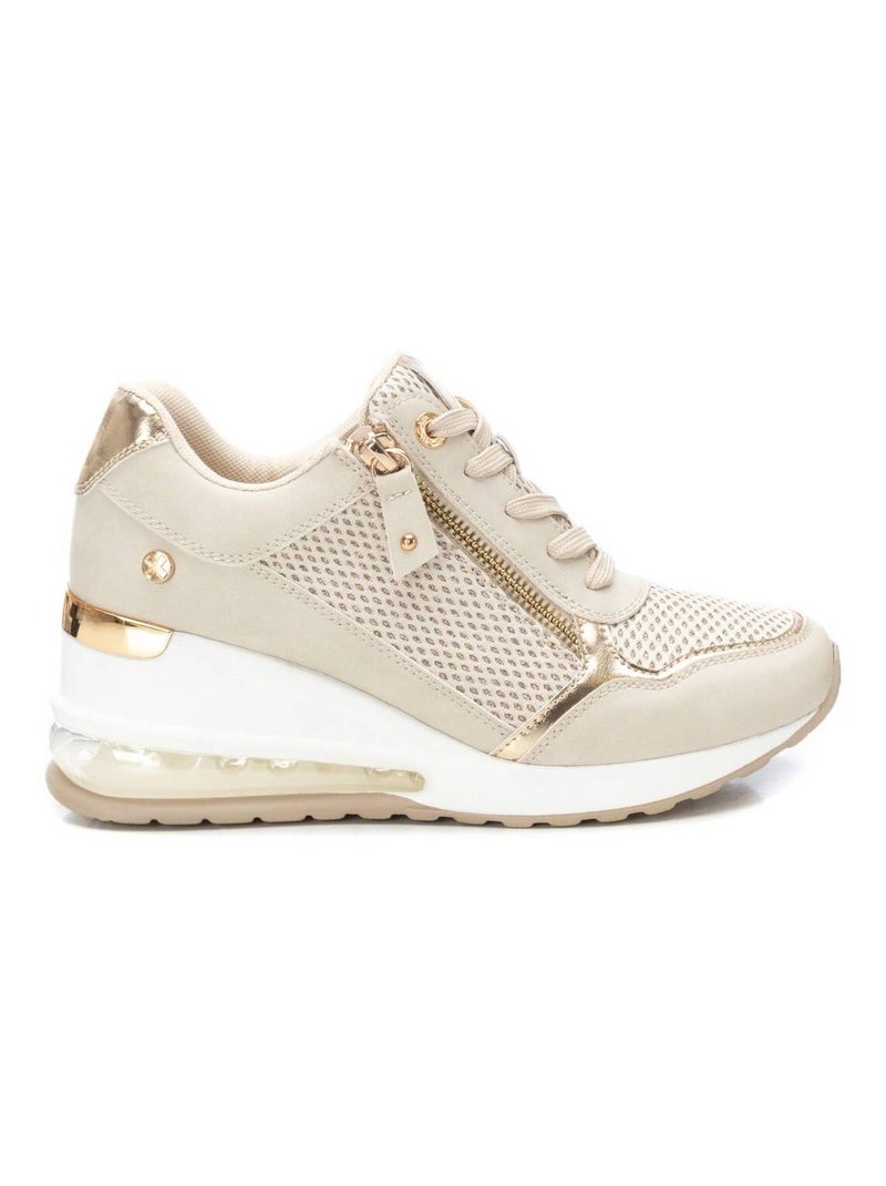 Baskets entreprise coin fermeture éclair Beige - Kiabi
