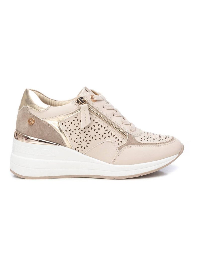 Baskets entreprise coin fermeture éclair Beige - Kiabi