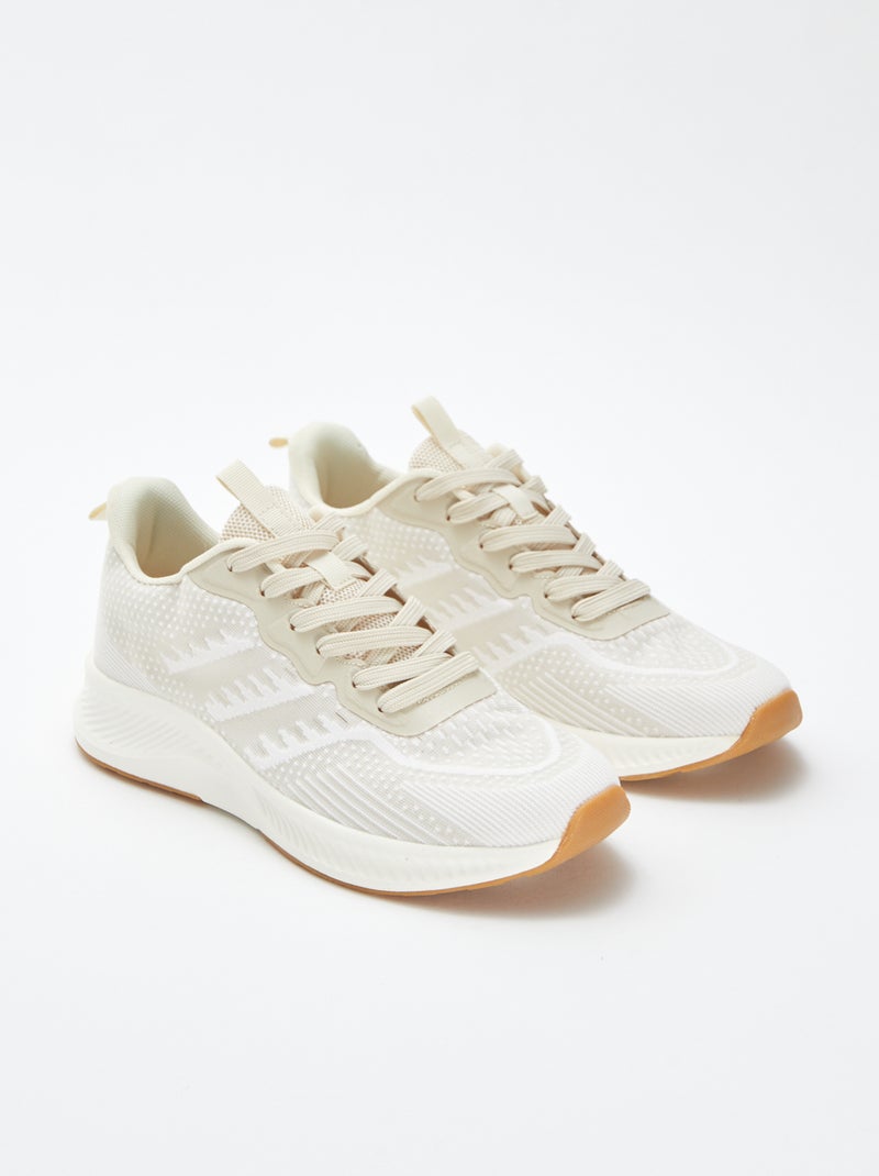 Baskets esprit running Beige - Kiabi