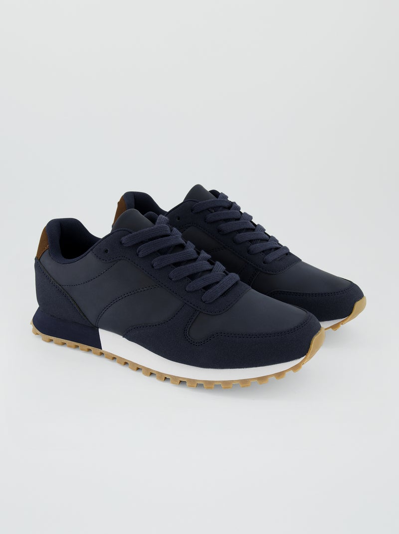 Baskets esprit running bleu foncé - Kiabi