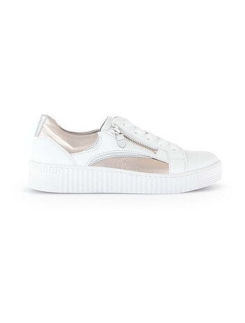 Baskets et en cuir lisse