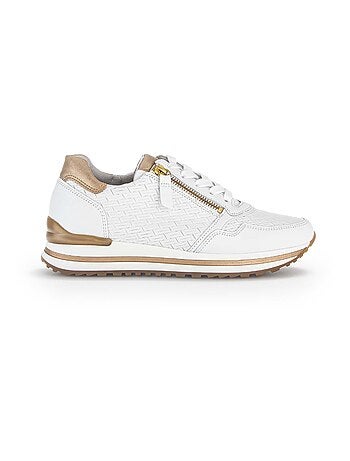 Baskets et en cuir lisse