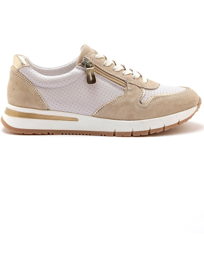 Baskets fantaisie avec zip et lacets - PEDICONFORT Beige - Kiabi