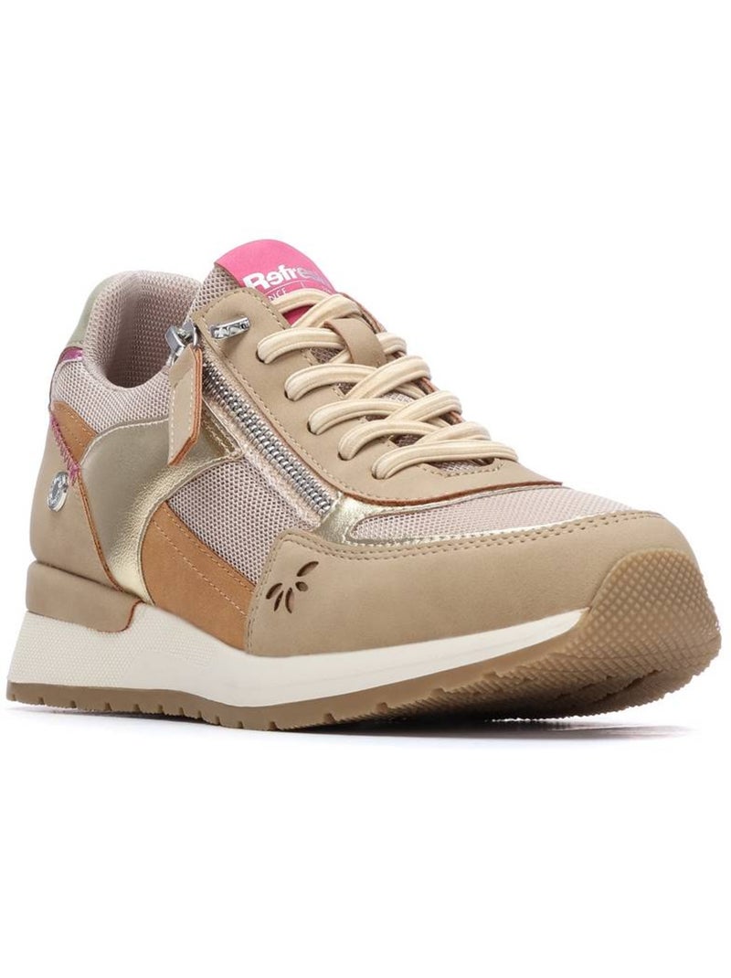 Baskets femme à fermeture éclair Beige - Kiabi