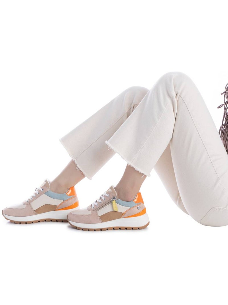 Baskets femme à fermeture éclair Beige - Kiabi