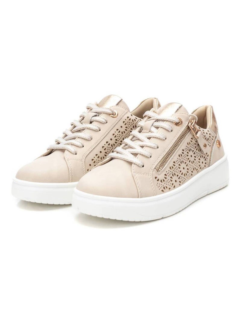 Baskets femme à fermeture éclair latérale Beige - Kiabi