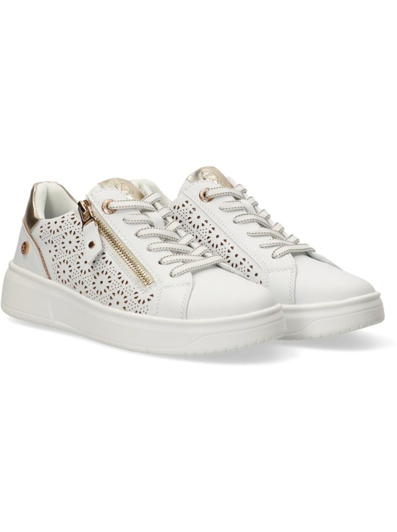 Baskets femme à fermeture éclair latérale Blanc - Kiabi