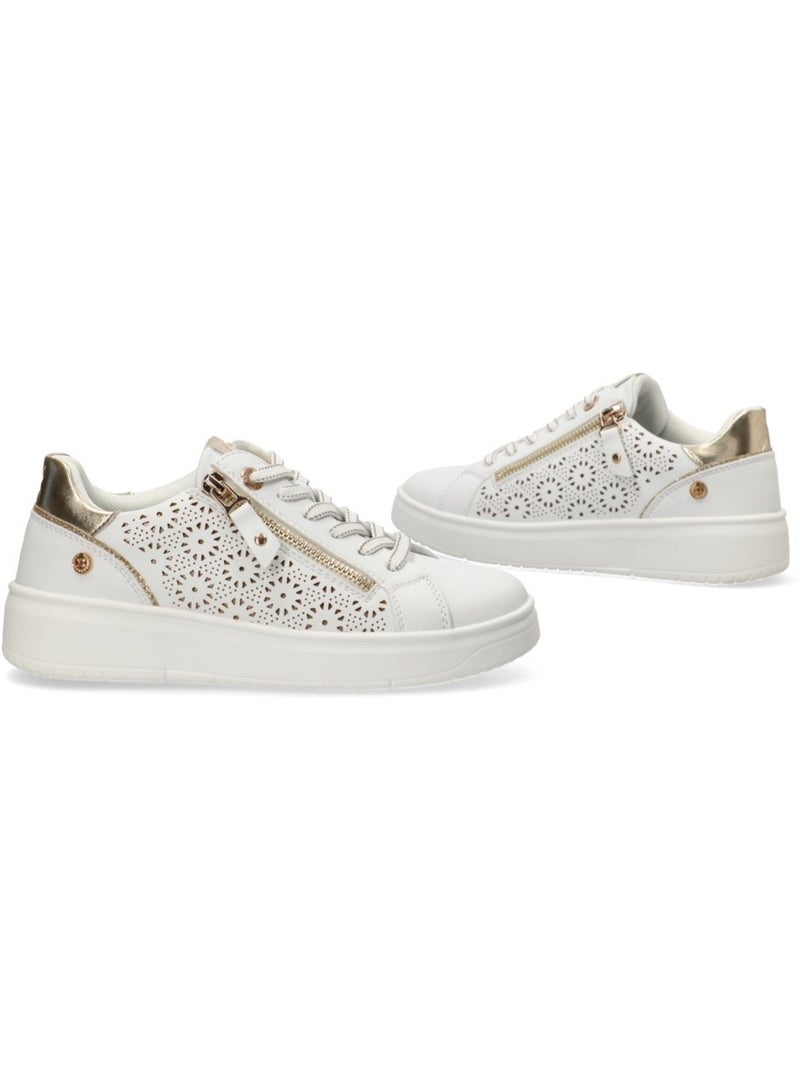 Baskets femme à fermeture éclair latérale Blanc - Kiabi