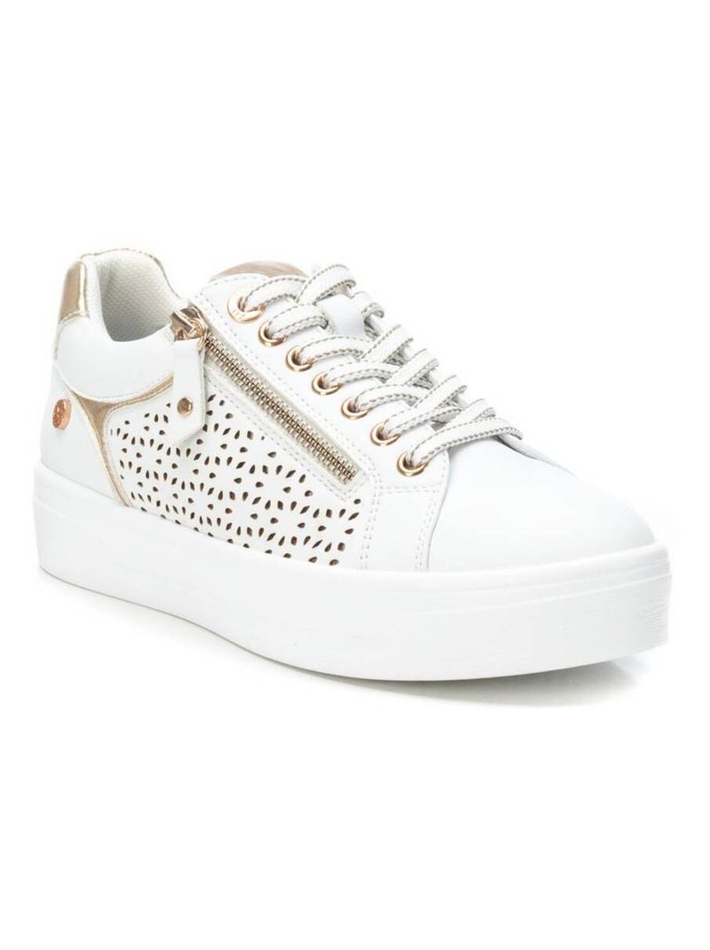 Baskets femme à fermeture éclair latérale Blanc - Kiabi