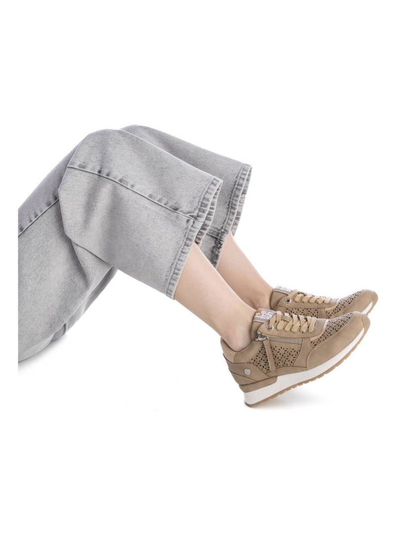 Baskets femme à lacets Beige - Kiabi