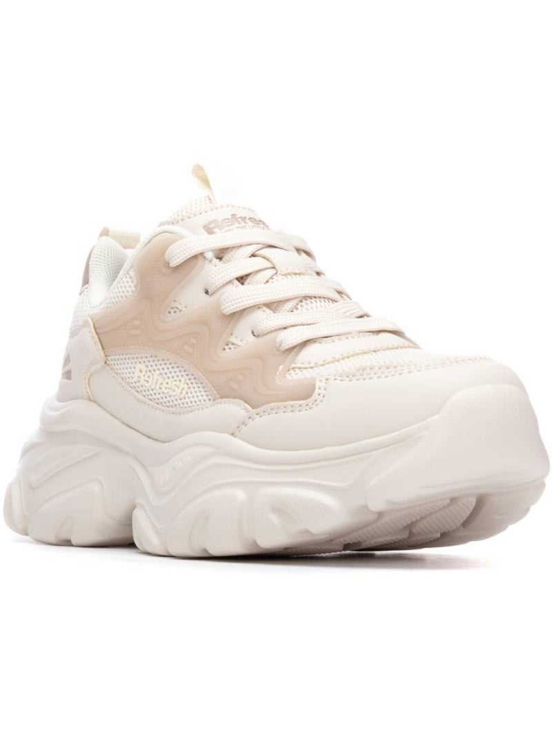 Baskets femme à lacets Beige - Kiabi