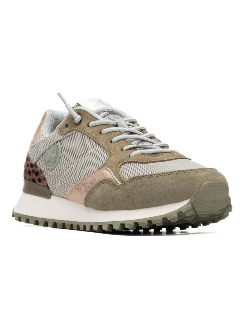 Baskets femme à lacets Kaki - Kiabi