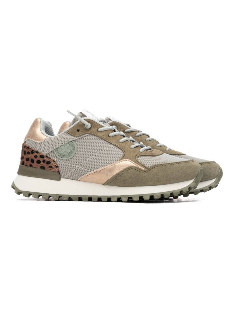 Baskets femme à lacets Kaki - Kiabi