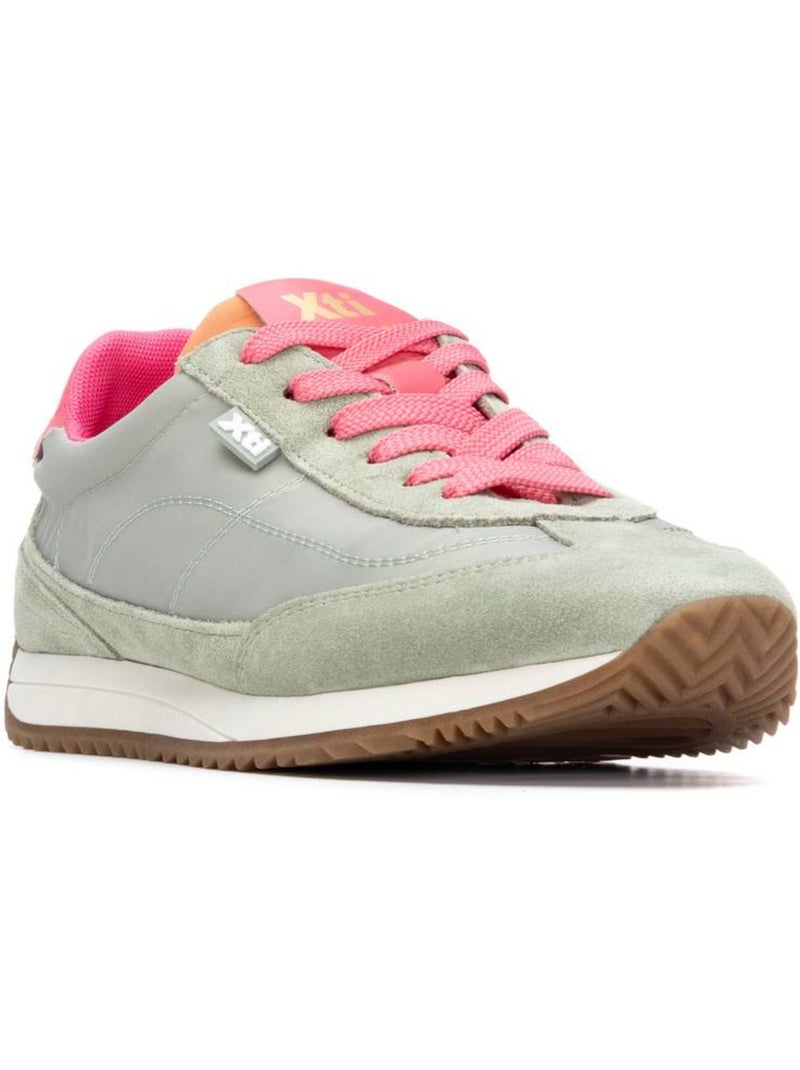 Baskets femme à lacets Kaki - Kiabi
