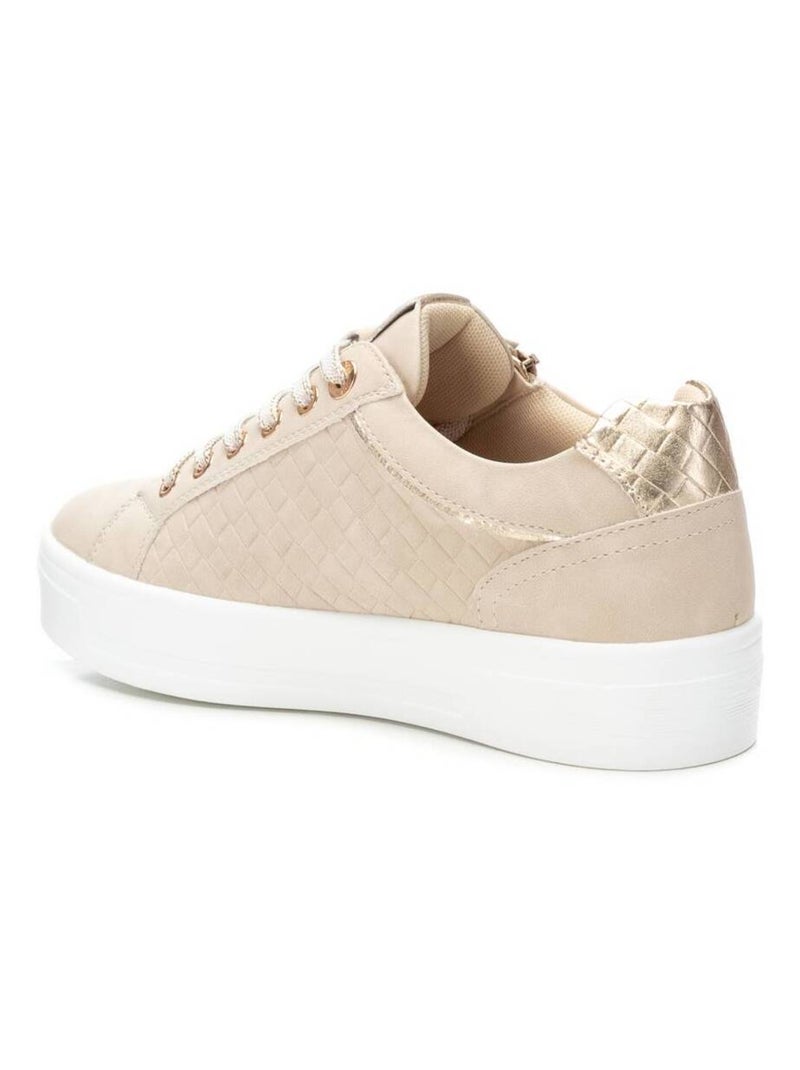 Baskets femme avec lacets et fermeture éclair Beige - Kiabi