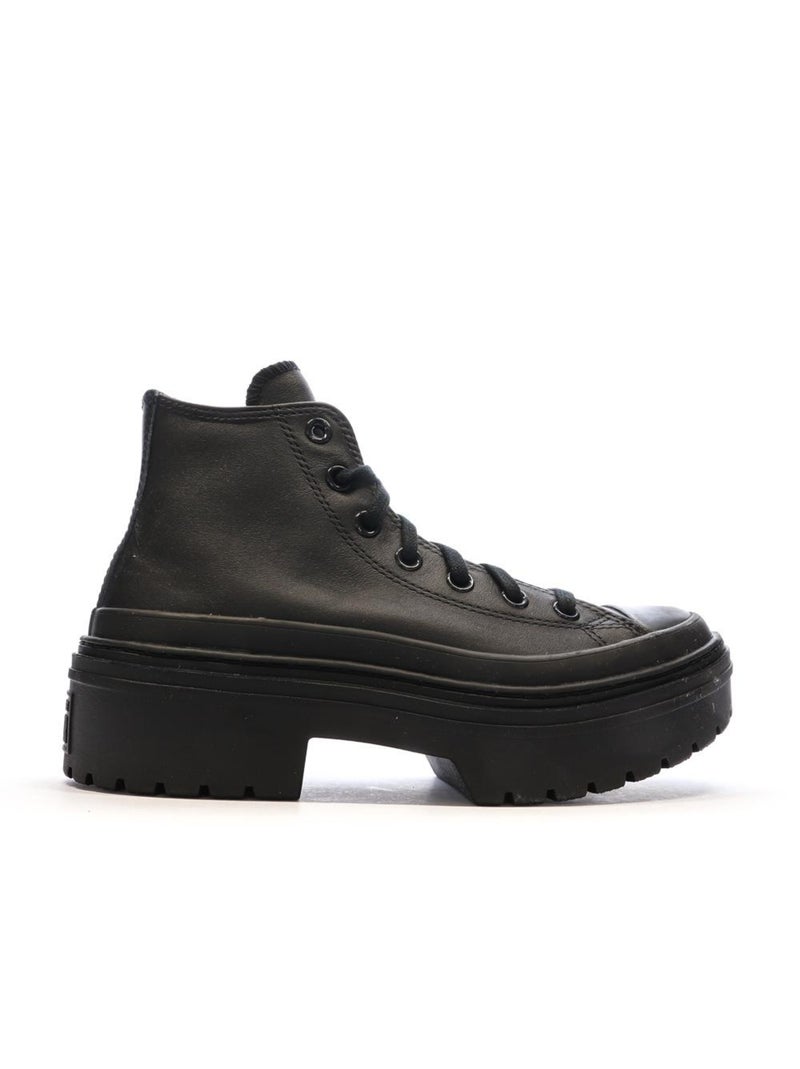 Baskets  Femme Converse Leather Noir - Kiabi