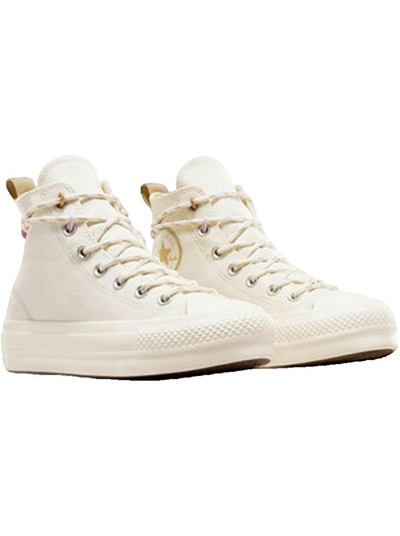 Baskets  Femme Converse s All Star Lift Platform Jacquard Ecru - Kiabi