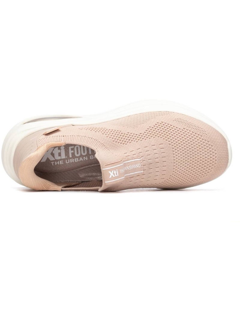 Baskets femme élastiques Crème - Kiabi