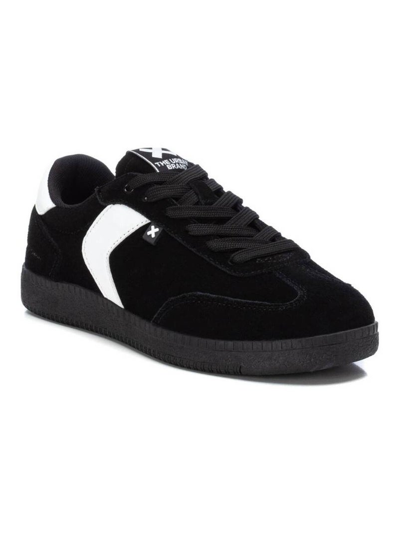 Baskets femme en daim à lacets Noir - Kiabi
