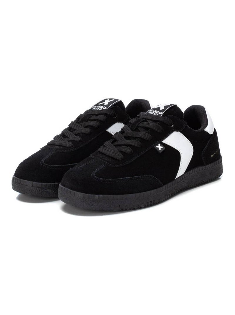 Baskets femme en daim à lacets Noir - Kiabi