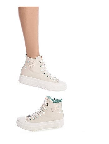 Baskets femme en toile à fermeture éclair