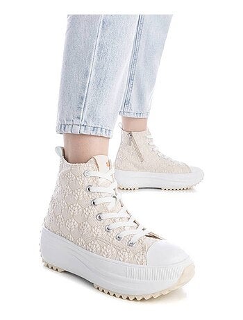 Baskets femme en toile à fermeture éclair