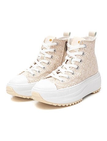 Baskets femme en toile à fermeture éclair