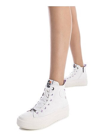 Baskets femme en toile à fermeture éclair