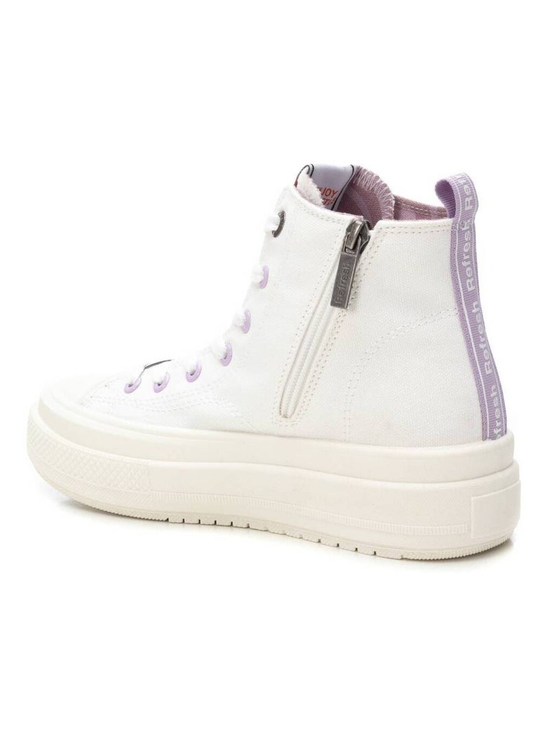 Baskets femme en toile à fermeture éclair Blanc - Kiabi