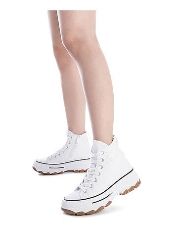 Baskets femme en toile à fermeture éclair