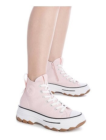 Baskets femme en toile à fermeture éclair