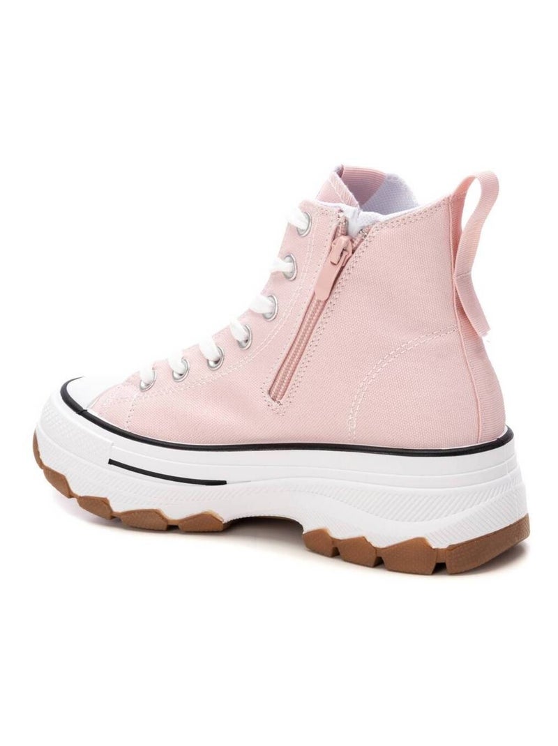 Baskets femme en toile à fermeture éclair Crème - Kiabi