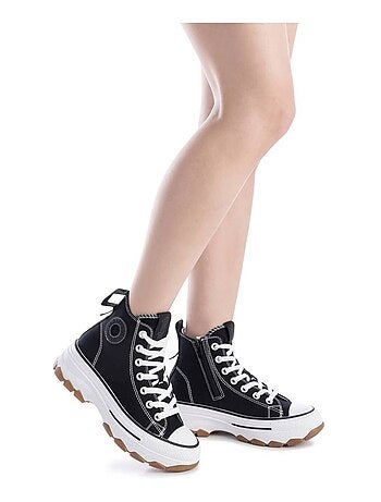 Baskets femme en toile à fermeture éclair