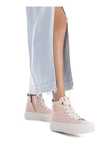 Baskets femme en toile à fermeture éclair