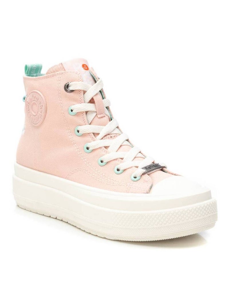 Baskets femme en toile à fermeture éclair Rose - Kiabi