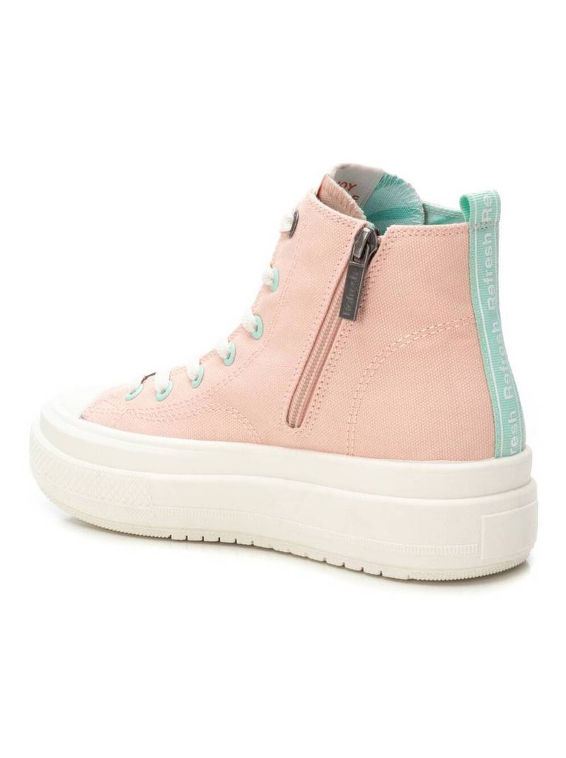 Baskets femme en toile à fermeture éclair Rose - Kiabi