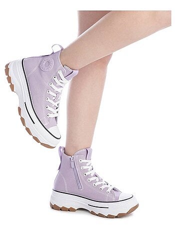 Baskets femme en toile à fermeture éclair