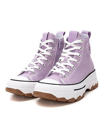 Baskets femme en toile à fermeture éclair