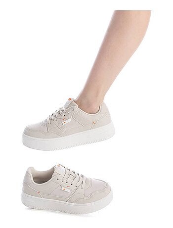 Baskets femme en toile à lacets