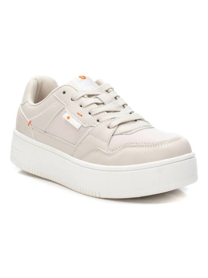 Baskets femme en toile à lacets Beige - Kiabi