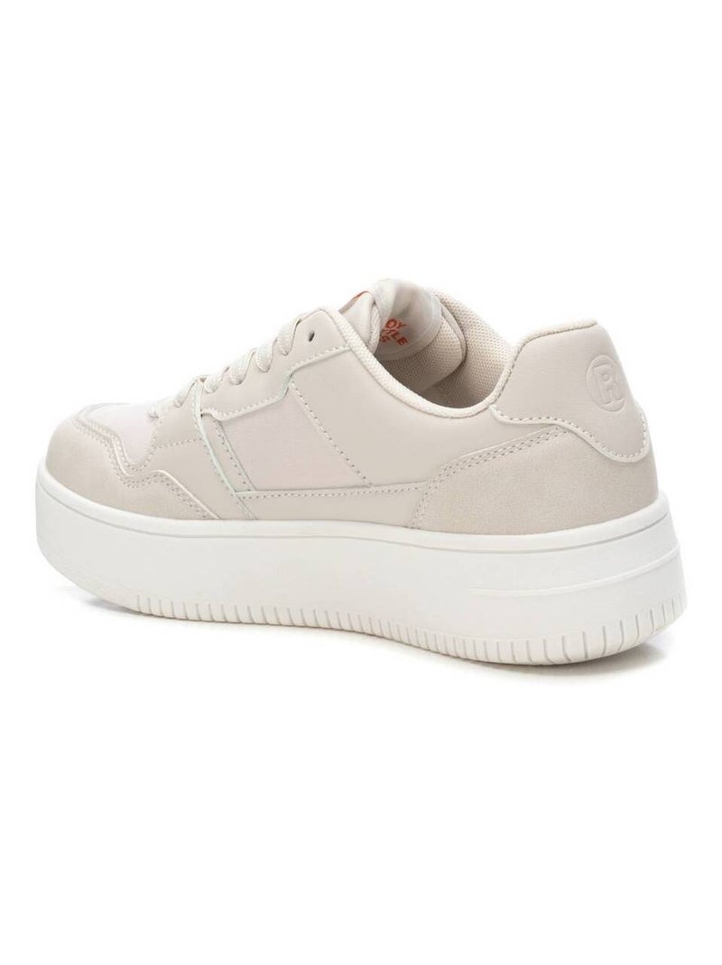 Baskets femme en toile à lacets Beige - Kiabi