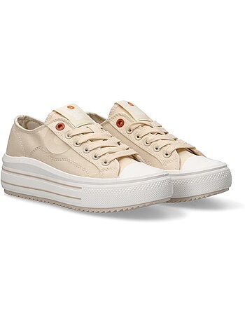 Baskets femme en toile à lacets