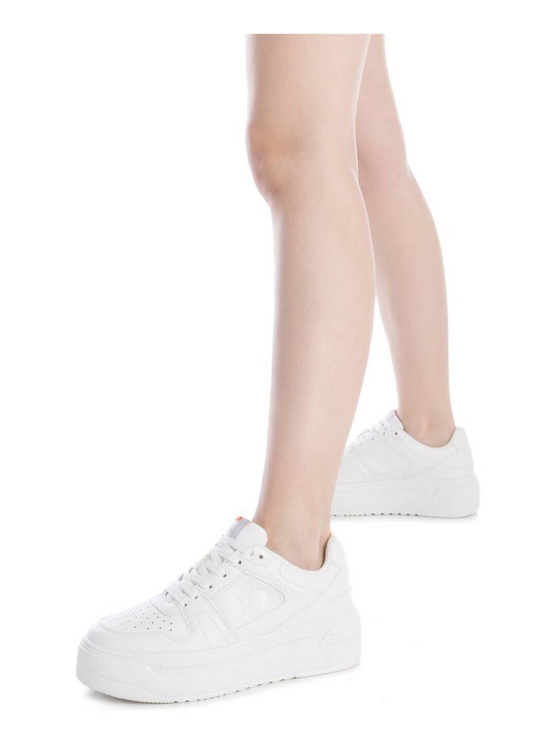 Baskets femme en toile à lacets Blanc - Kiabi