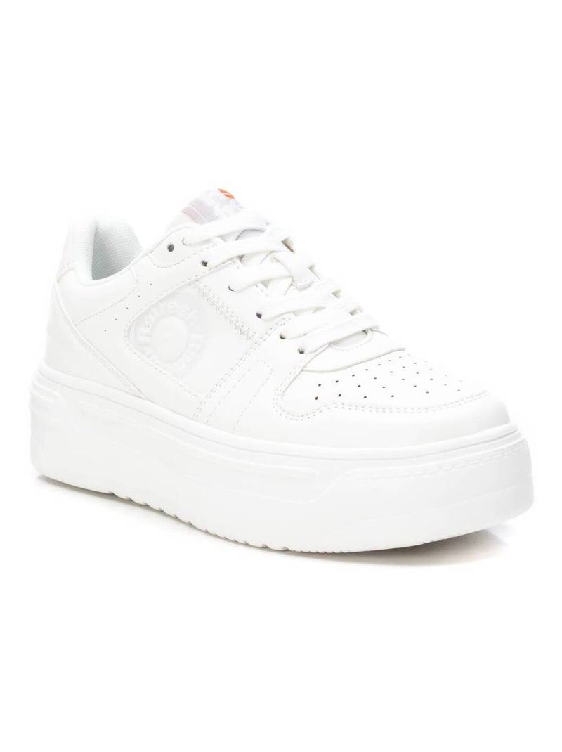 Baskets femme en toile à lacets Blanc - Kiabi