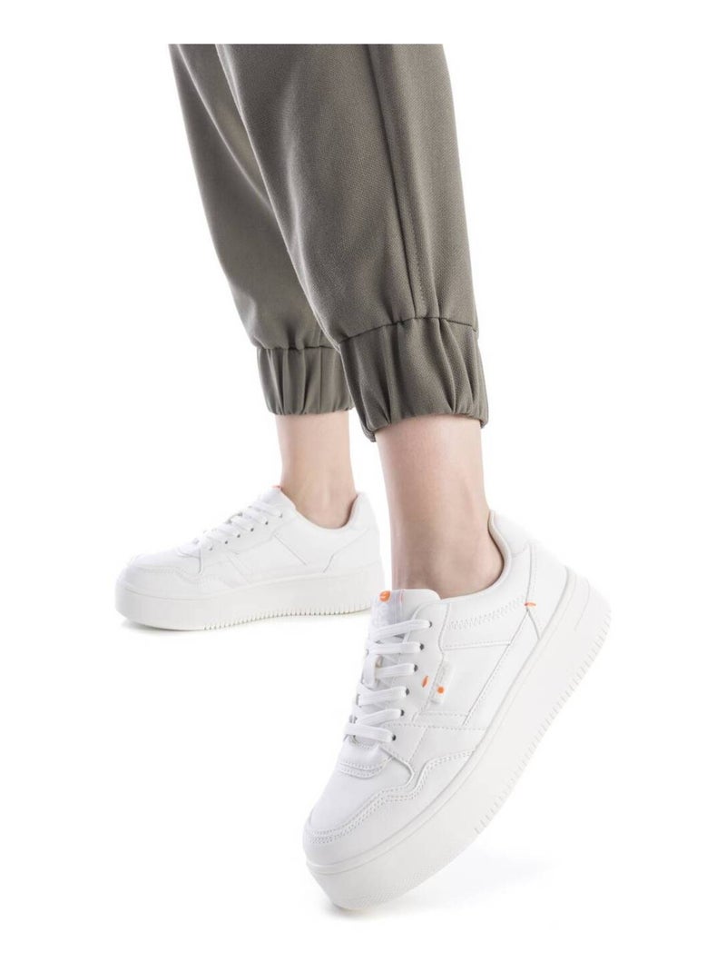 Baskets femme en toile à lacets Blanc - Kiabi