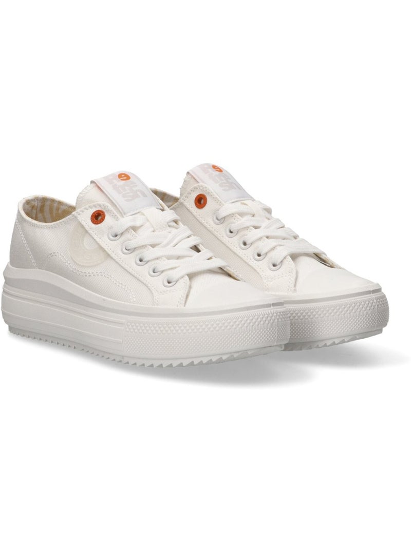 Baskets femme en toile à lacets Blanc - Kiabi