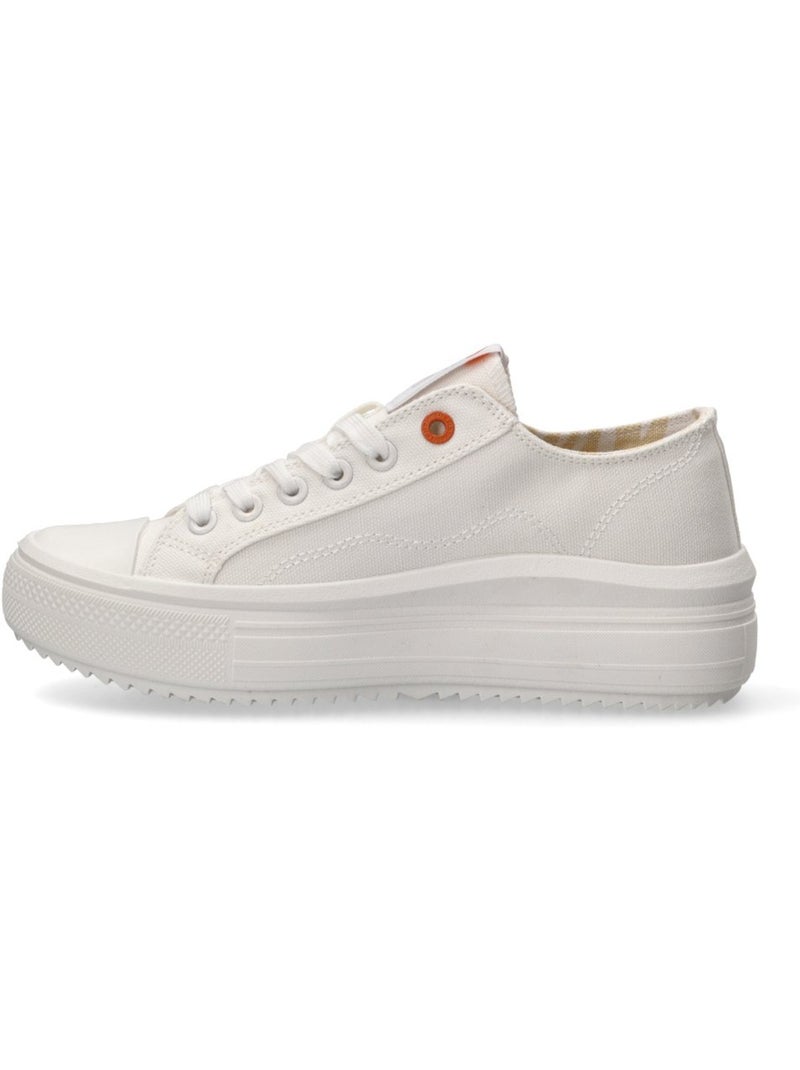 Baskets femme en toile à lacets Blanc - Kiabi