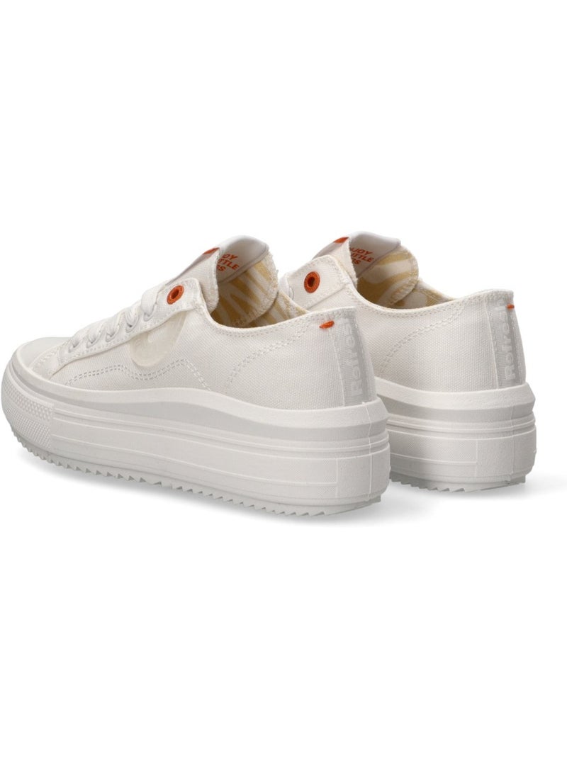 Baskets femme en toile à lacets Blanc - Kiabi
