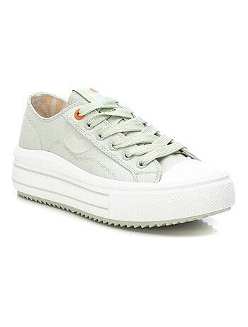 Baskets femme en toile à lacets