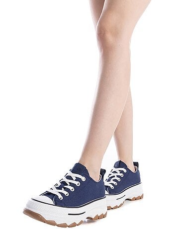 Baskets femme en toile à lacets